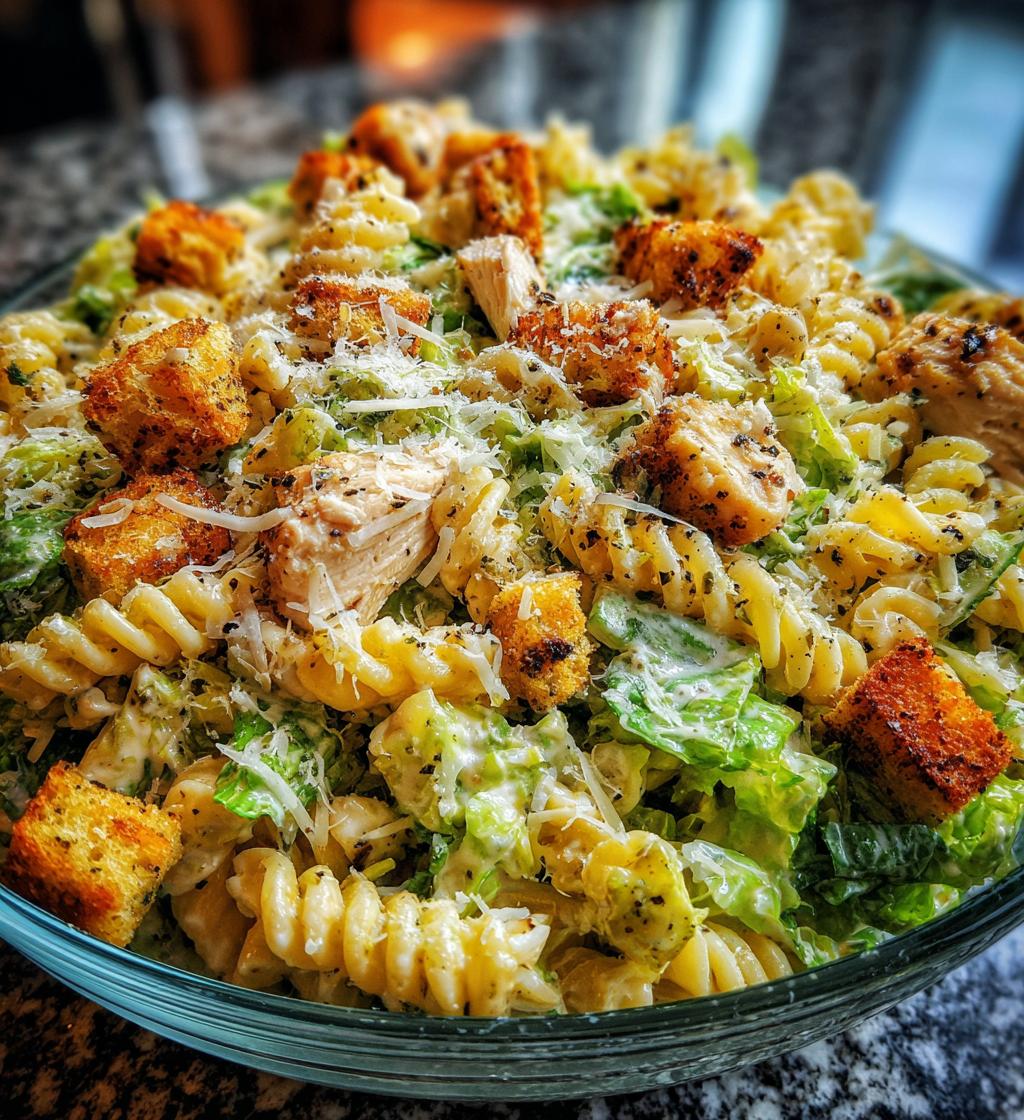 chicken caesar pasta salad - detail 1