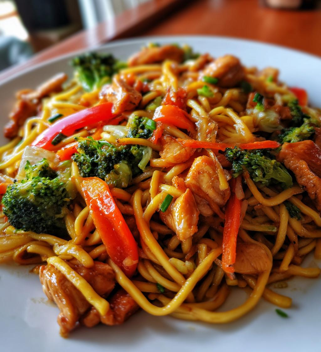 chicken chow mein with the best chow mein sauce - detail 1