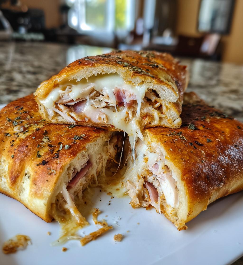 chicken cordon bleu stromboli - detail 1
