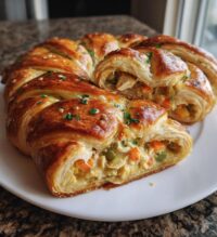 chicken pot pie crescent braid