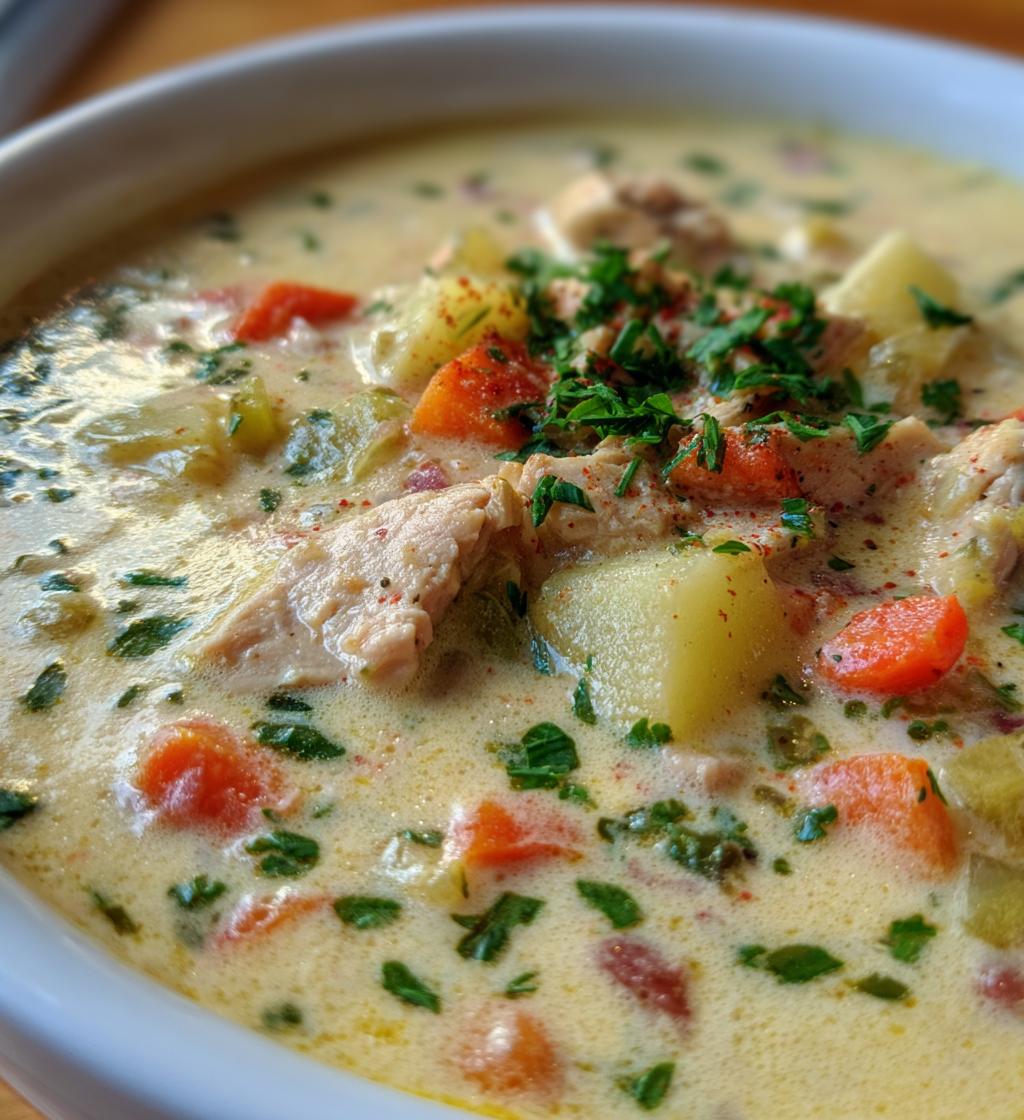 chicken pot pie soup - detail 1