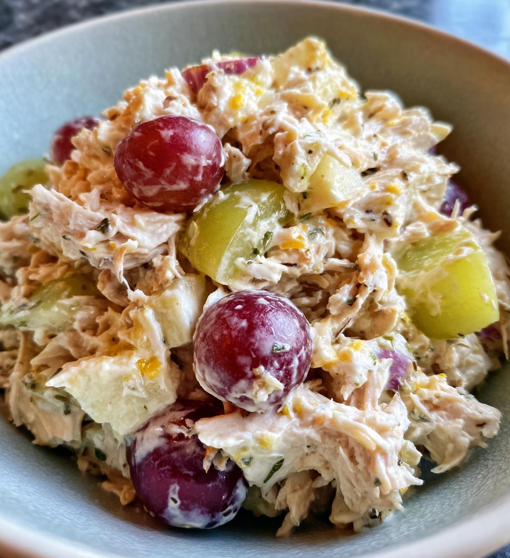 chicken salad with grapes and apples - detail 1