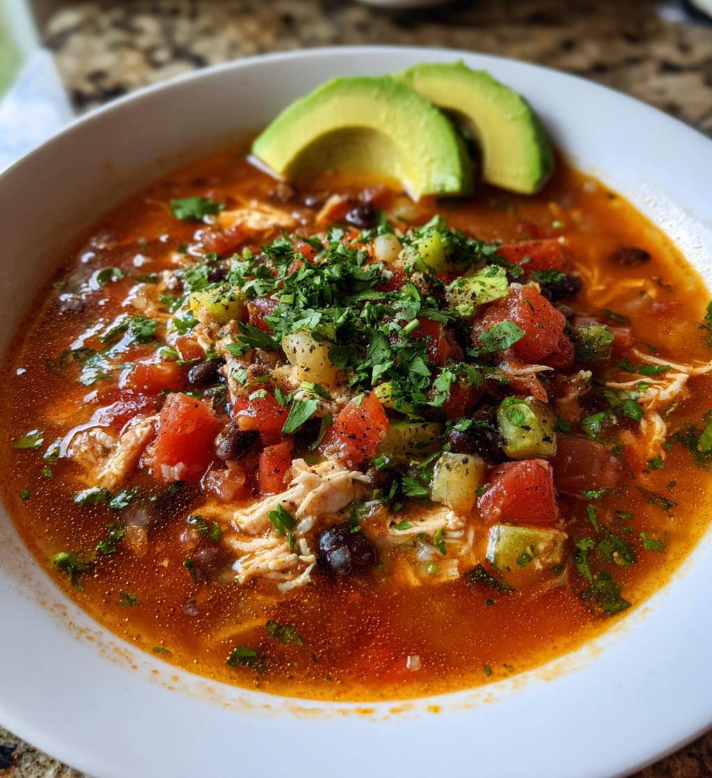 chicken taco soup - detail 1