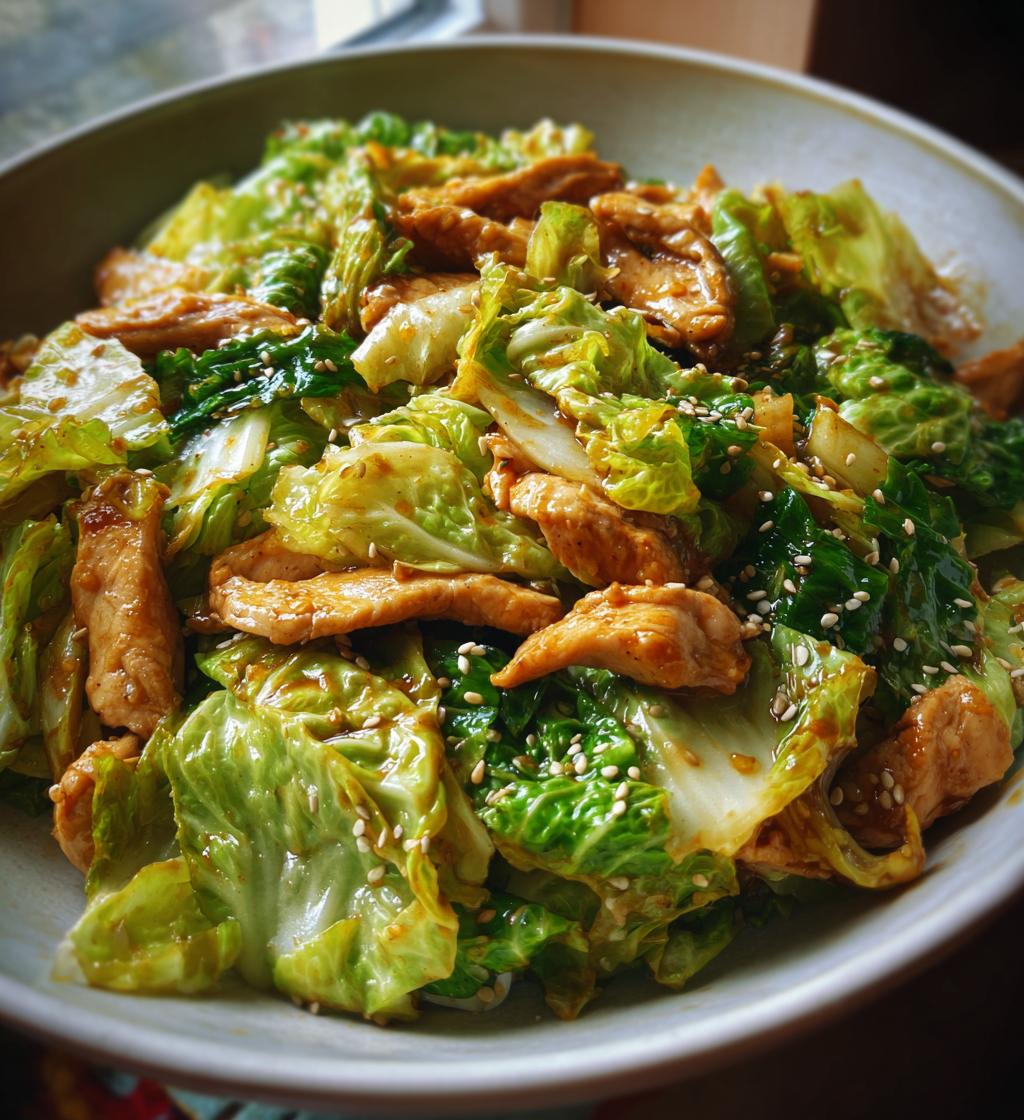 chinese chicken cabbage stir fry - detail 1