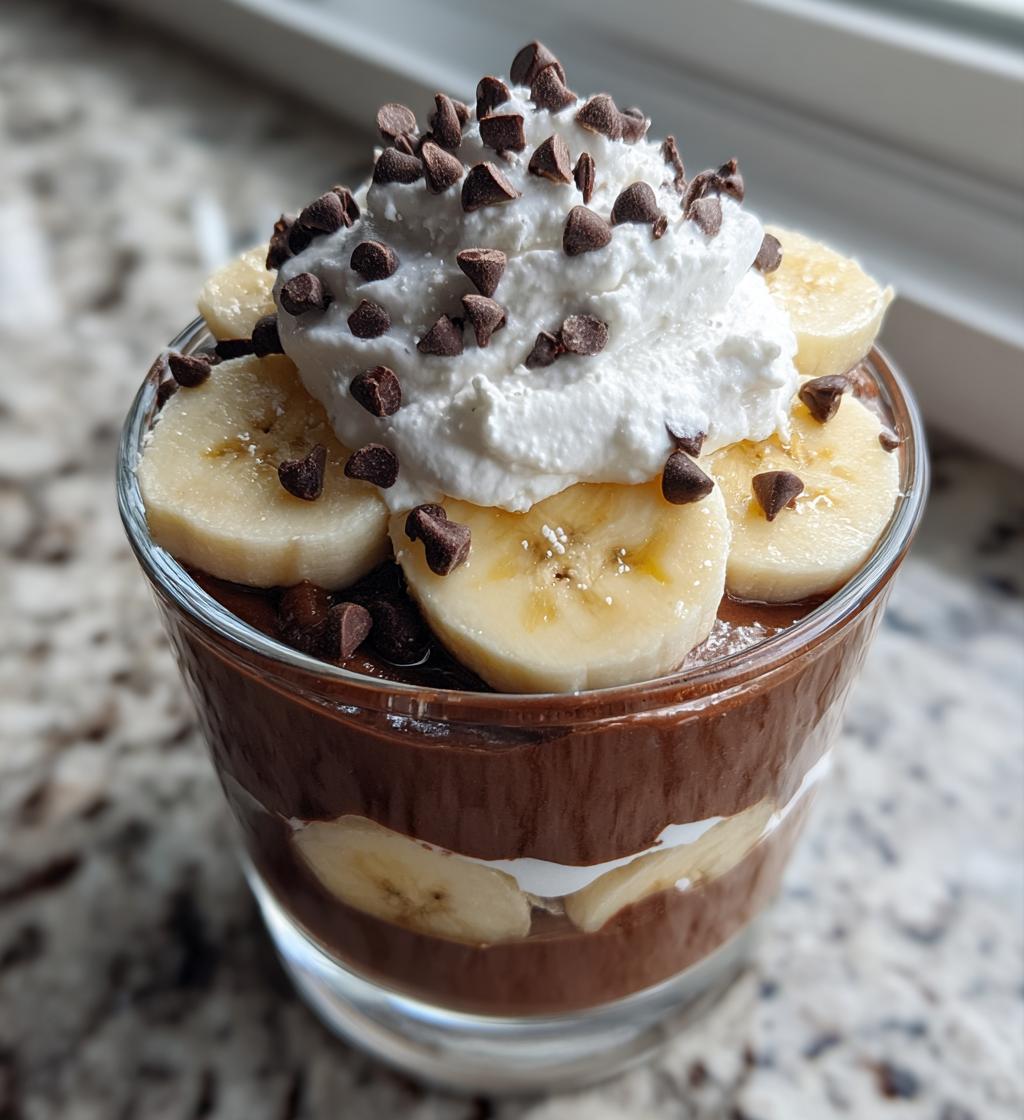 chocolate banana pudding fluff - detail 1