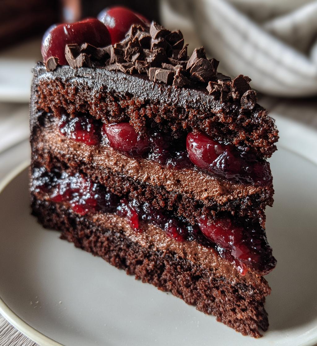 chocolate cherry cake - detail 1