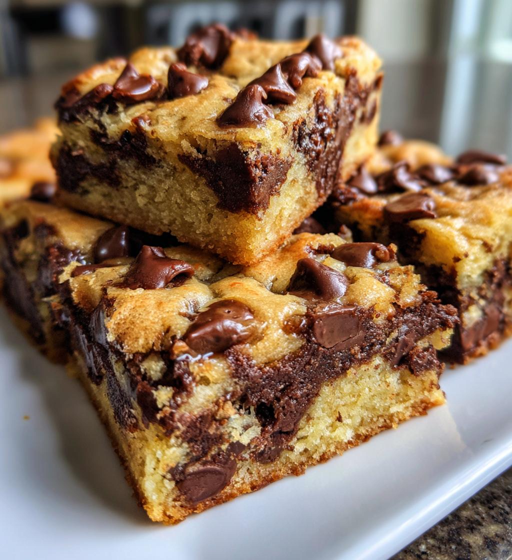 chocolate chip cookie dough bars - detail 1