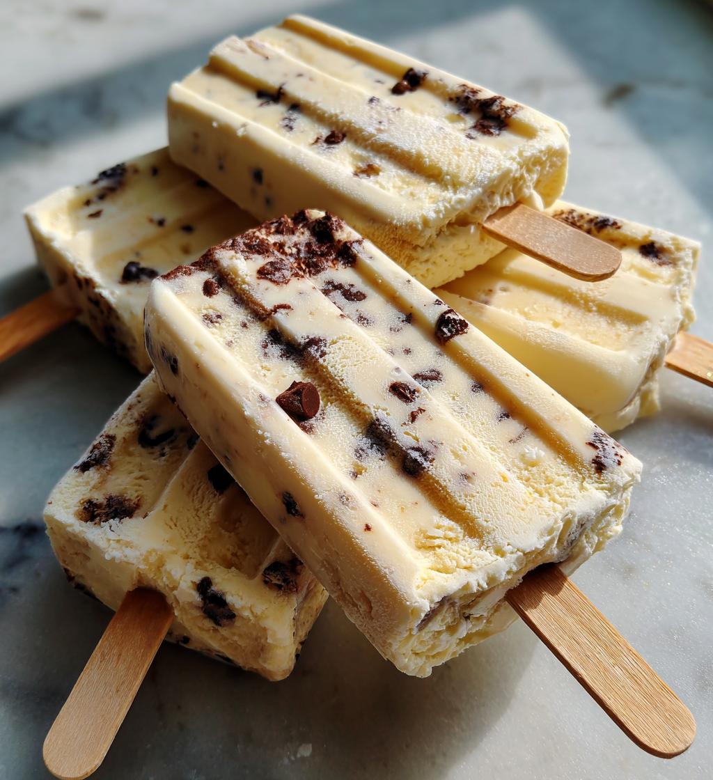 chocolate chip ice cream pops - detail 1