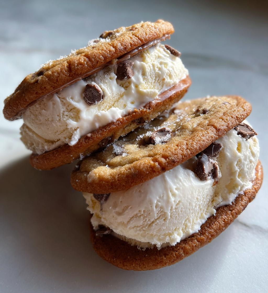 chocolate chip ice cream sandwiches - detail 1