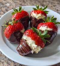 chocolate covered cheesecake strawberries