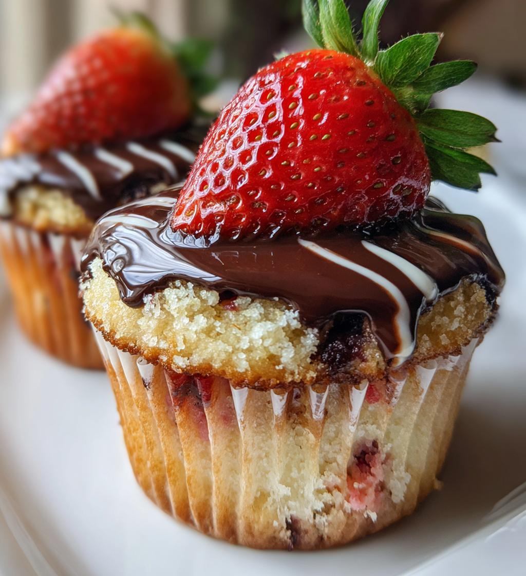 chocolate covered strawberry cupcakes - detail 1