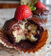 chocolate covered strawberry cupcakes