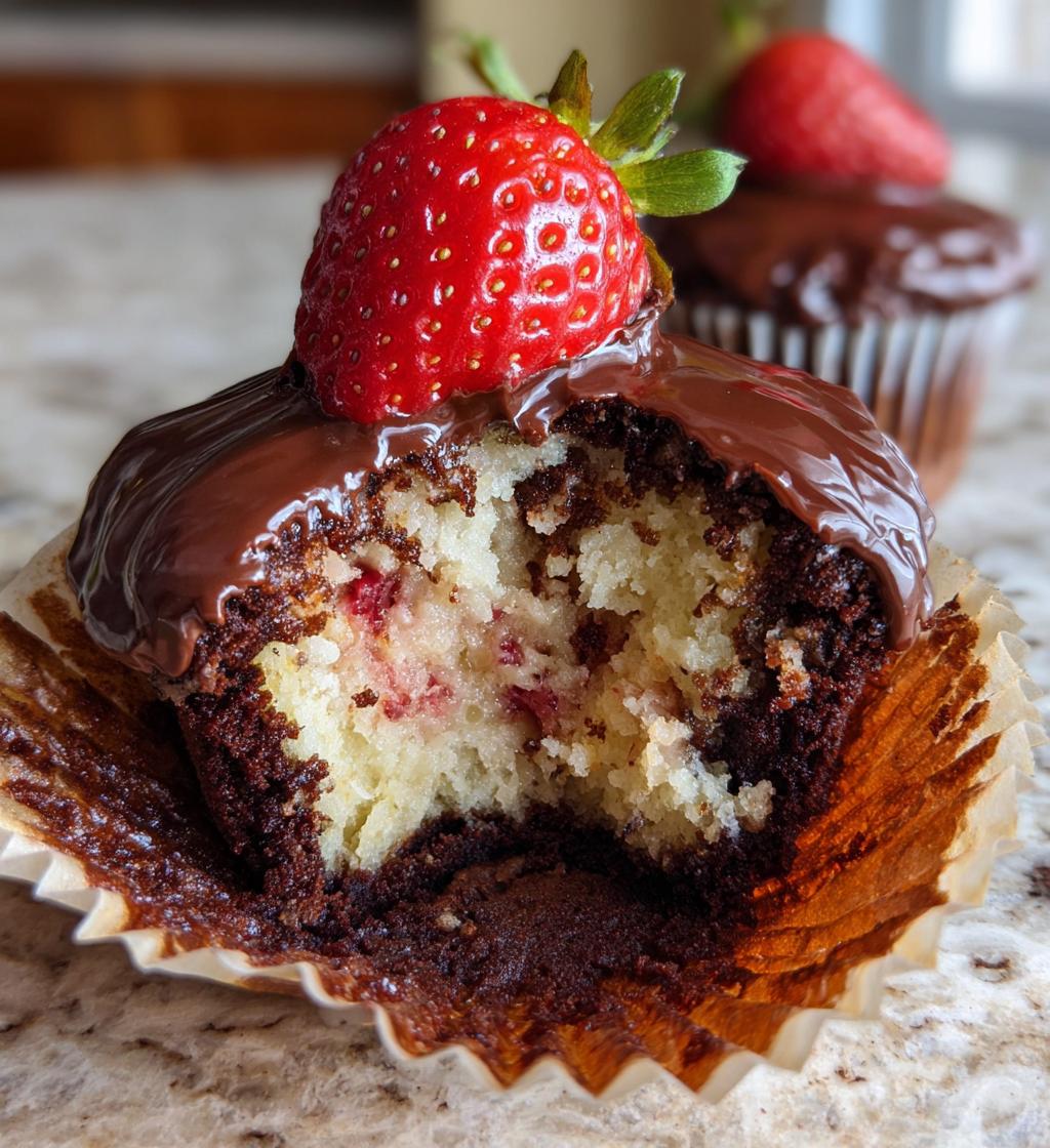 chocolate covered strawberry cupcakes