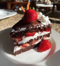 chocolate covered strawberry layer cake