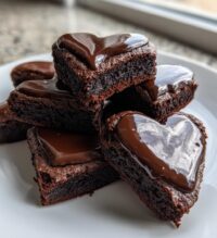 chocolate dipped brownie hearts