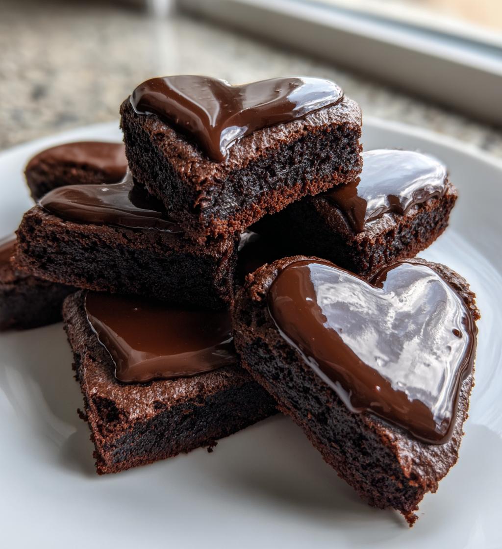 chocolate dipped brownie hearts