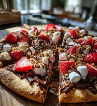 chocolate fudge dessert pizza