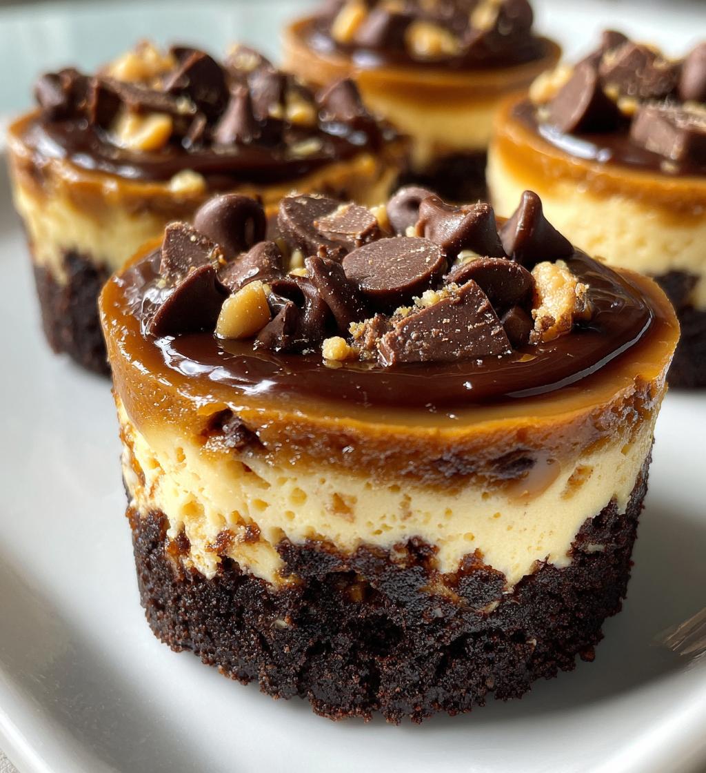 chocolate peanut butter mini cheesecakes