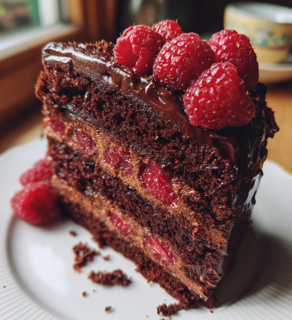 chocolate raspberry cake - detail 1