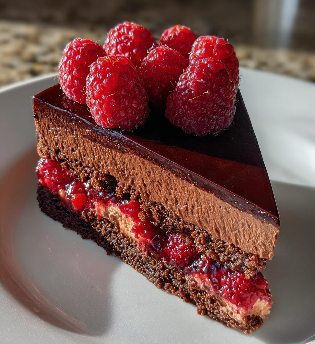 chocolate raspberry mousse cake 2 - detail 1