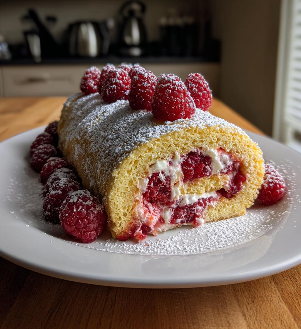 christmas raspberry cake roll