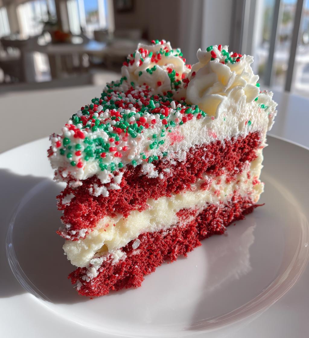 christmas red velvet poke cake