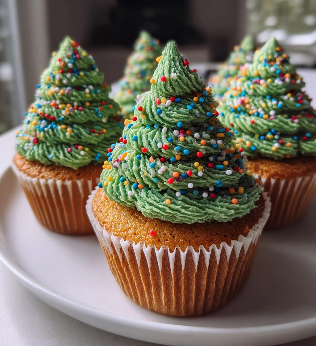 christmas tree cupcakes - detail 1
