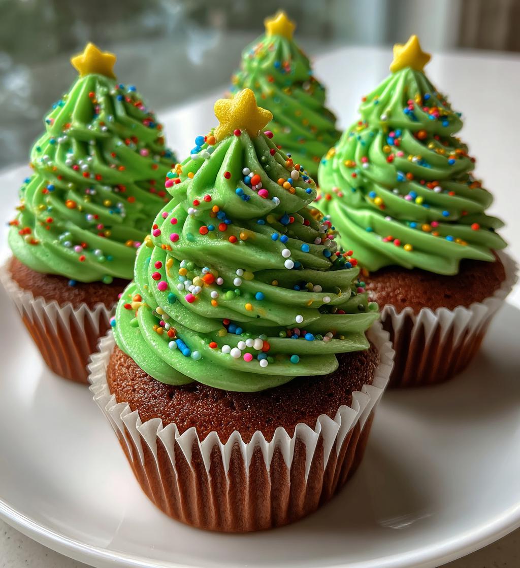 christmas tree cupcakes