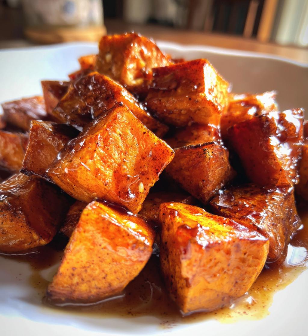 cinnamon maple roasted sweet potatoes - detail 1