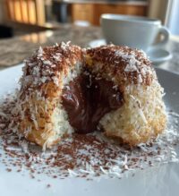 coconut dome with chocolate spread