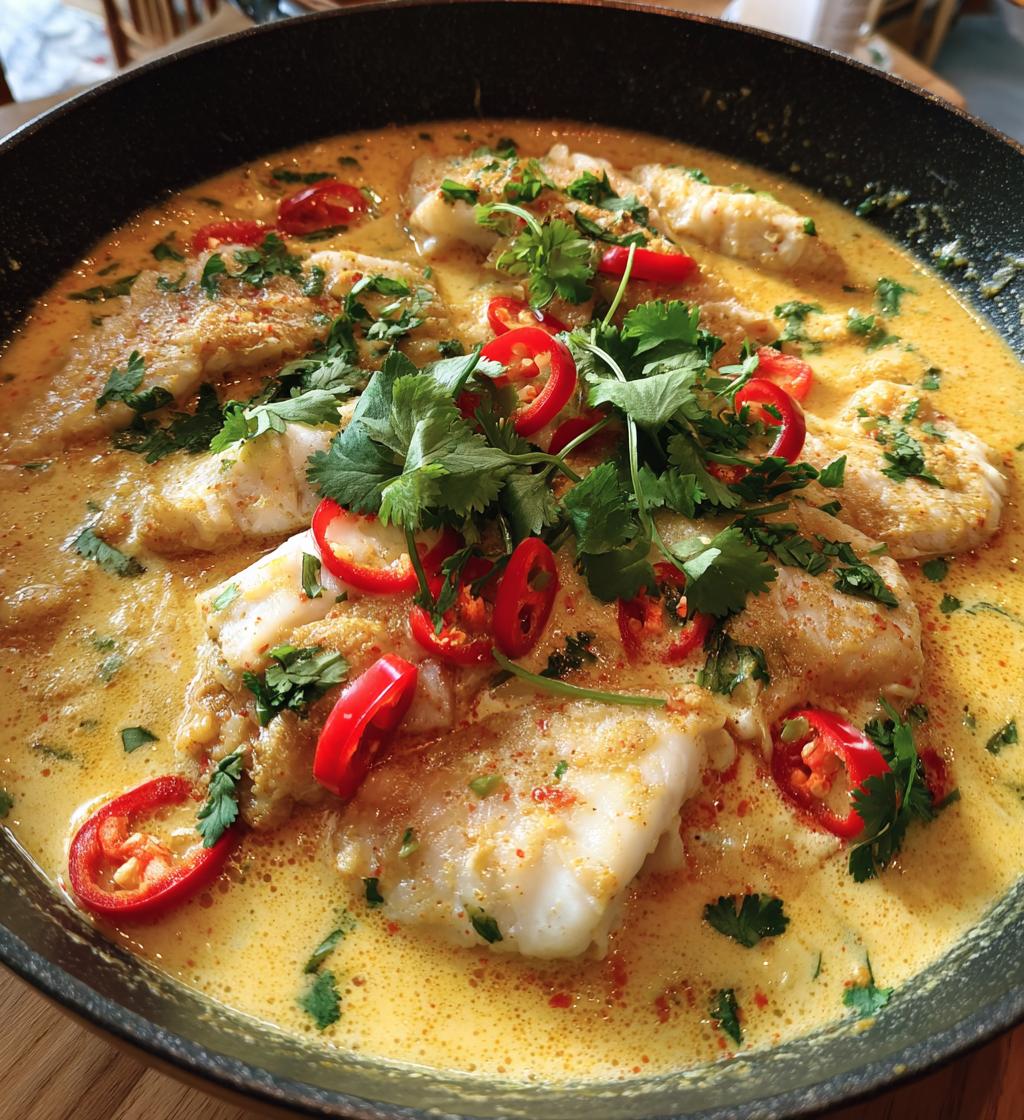 coconut fish curry with lime and lemongrass - detail 1