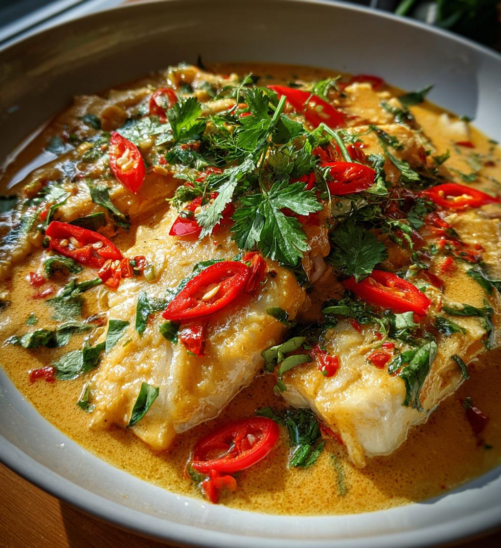 coconut fish curry with lime and lemongrass