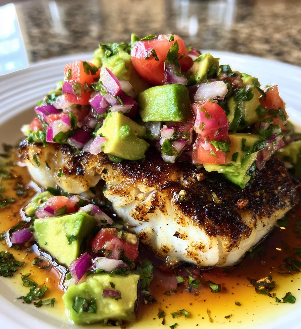 coconut lime fish with avocado salsa