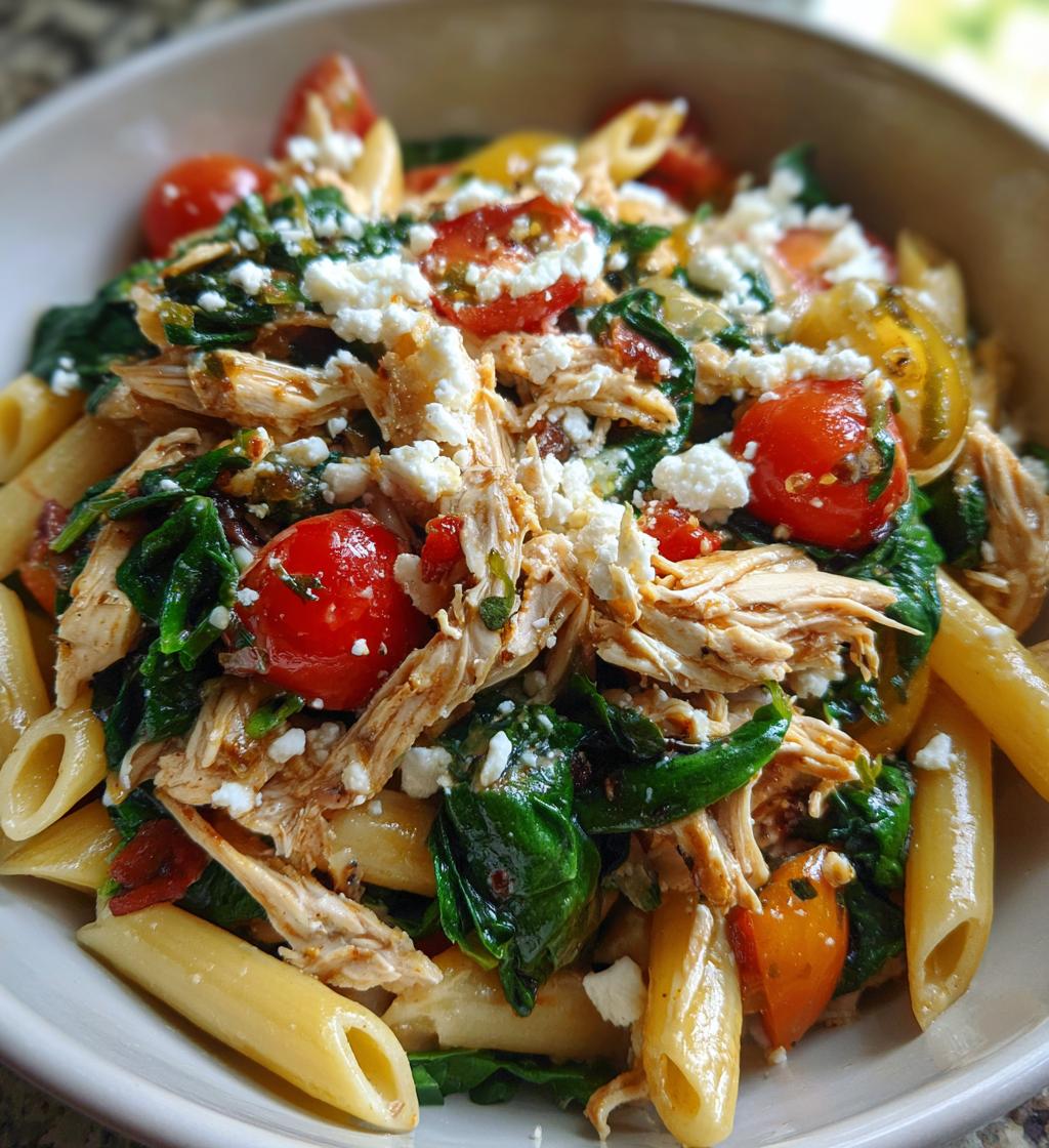 cold chicken spinach pasta salad