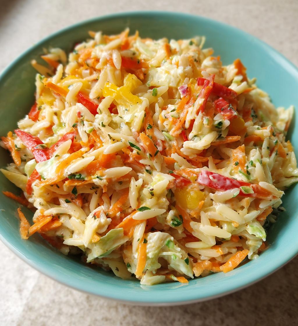 coleslaw orzo salad - detail 1