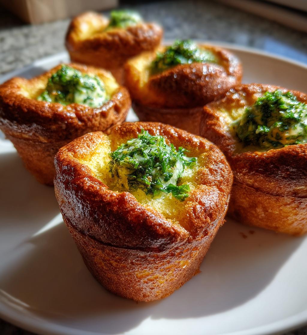 cornmeal popovers with herb honey butter - detail 1