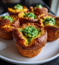 cornmeal popovers with herb honey butter