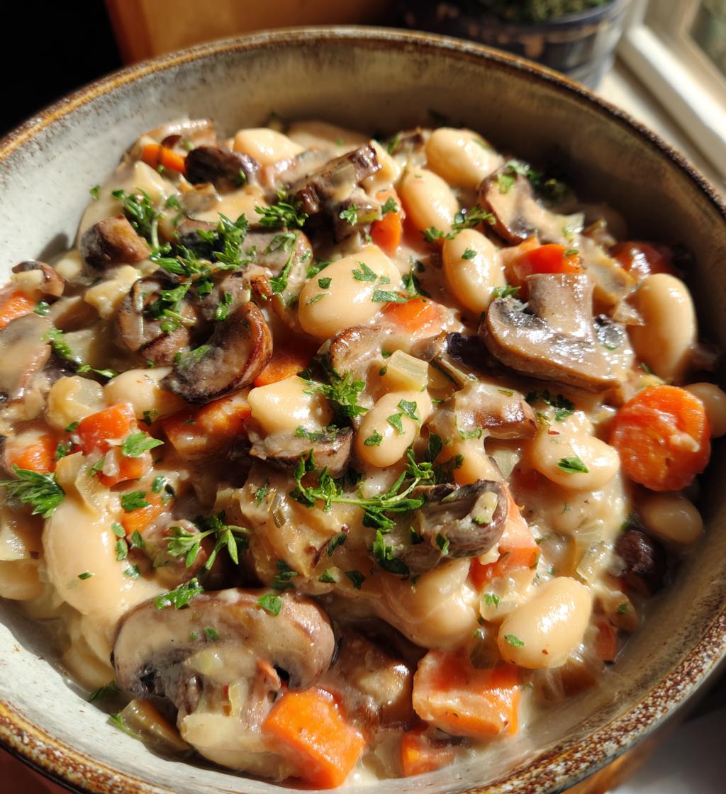 cozy white bean and mushroom stew recipe