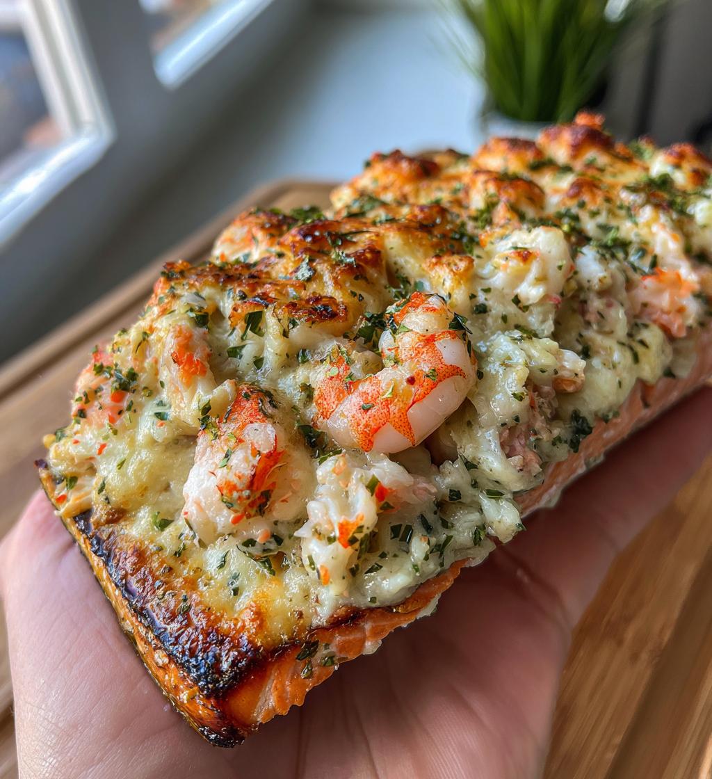 crab and shrimp stuffed salmon