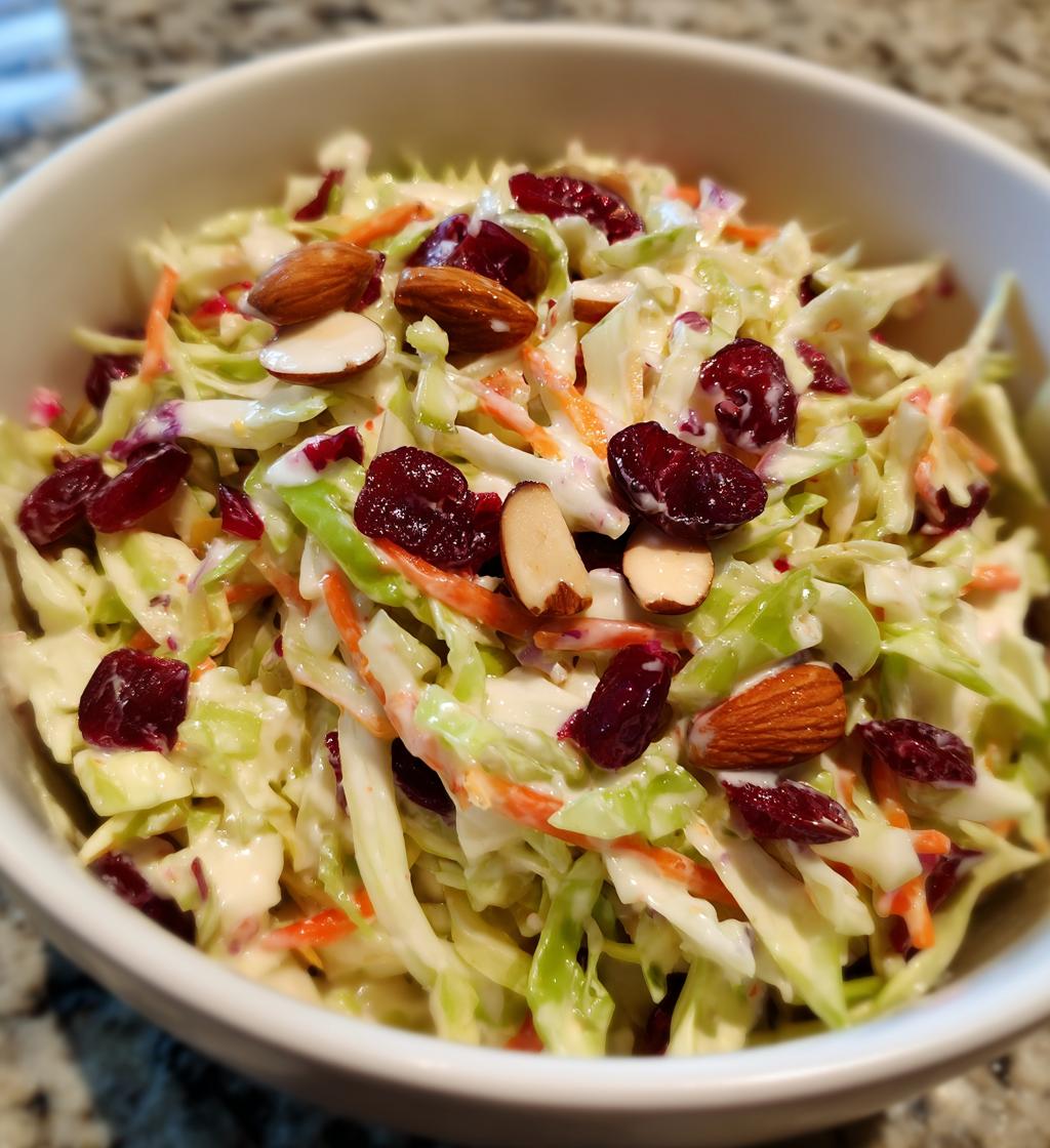 cranberry almond thanksgiving slaw recipe