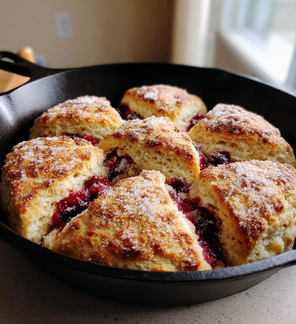 cranberry cinnamon skillet biscuits