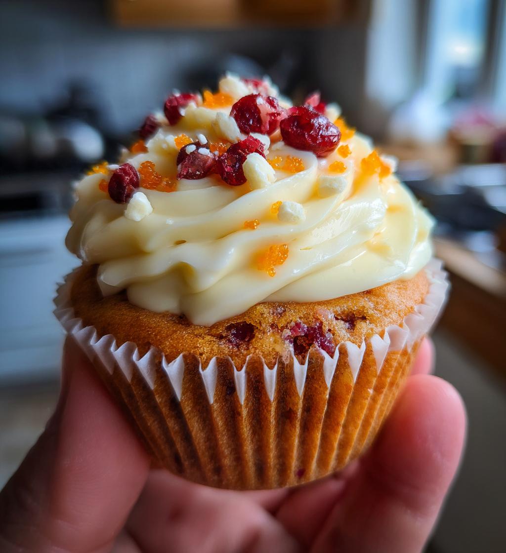 cranberry orange white chocolate cupcakes - detail 1