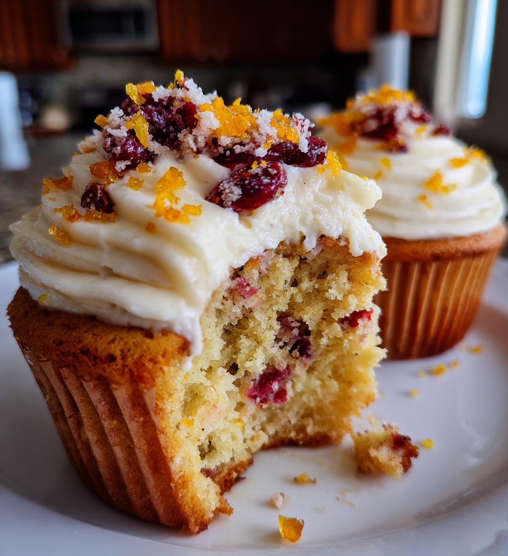 cranberry orange white chocolate cupcakes