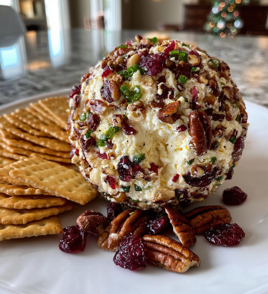 cranberry pecan cheese ball - detail 1