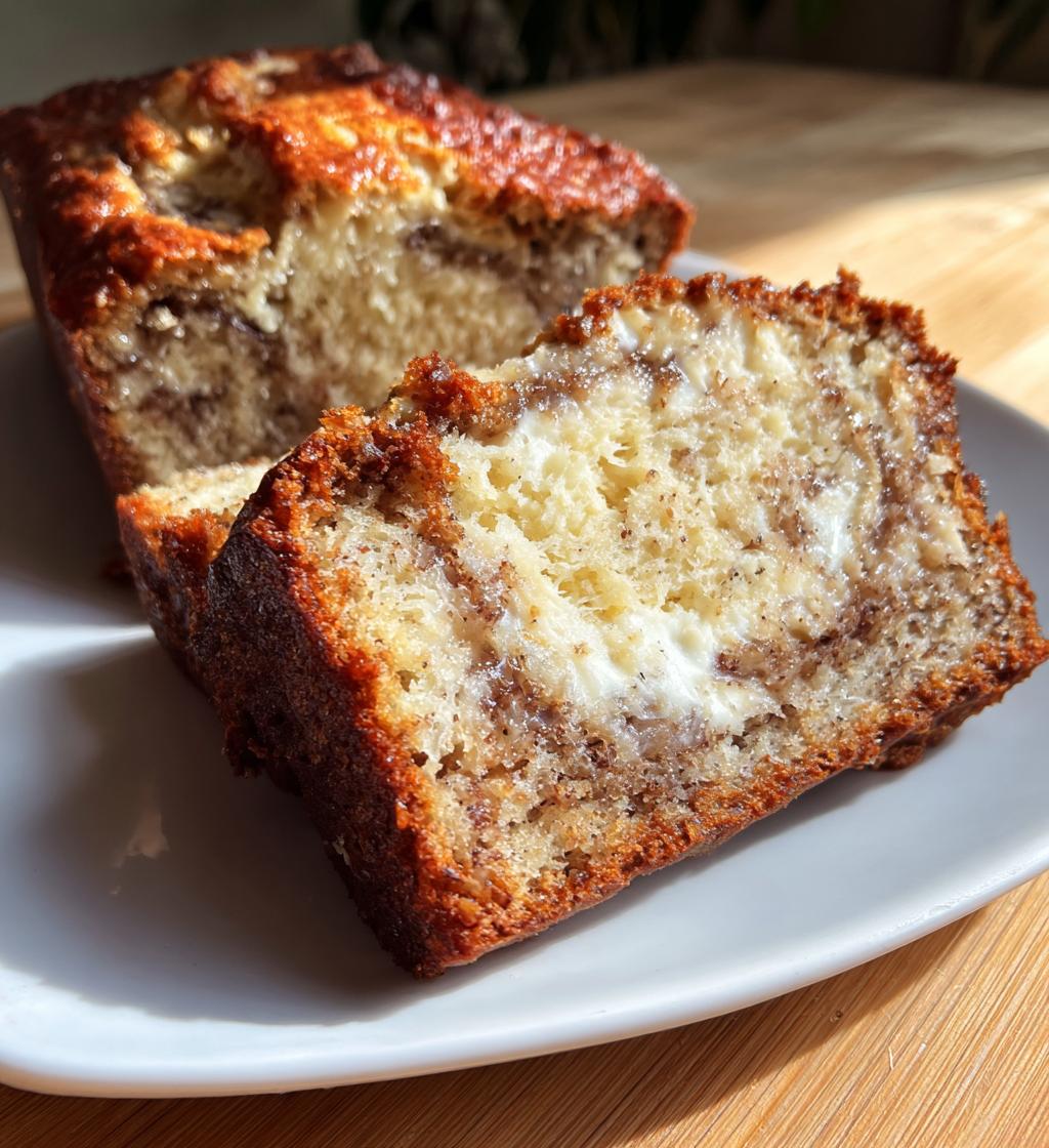 cream cheese banana bread - detail 1
