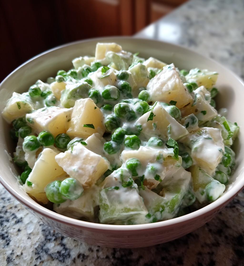 creamed peas and potatoes - detail 1