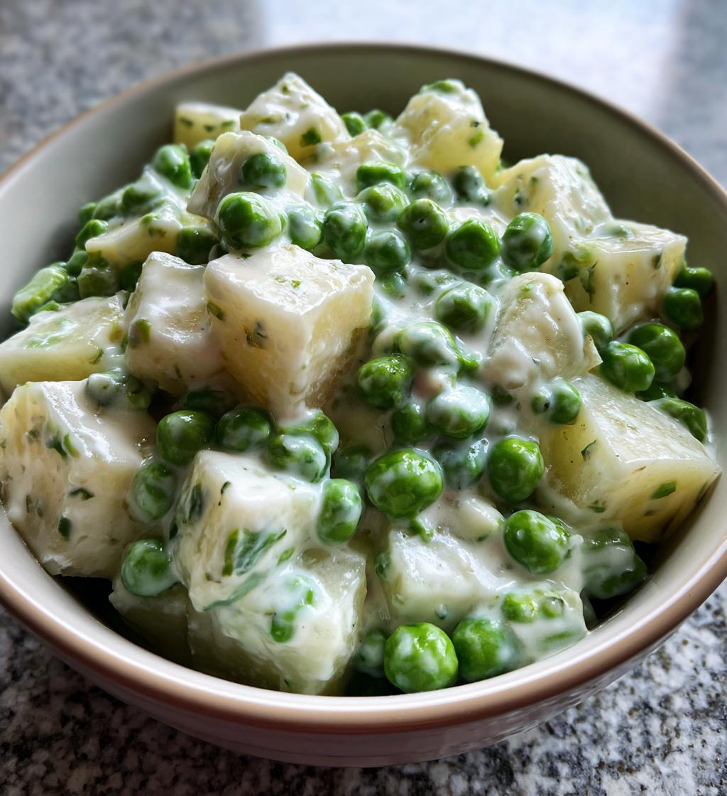 creamed peas and potatoes