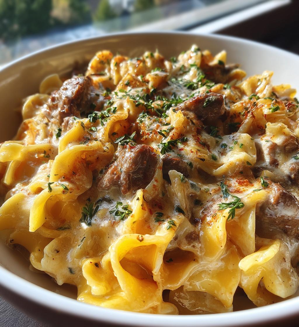 creamy beef stroganoff with tender noodles - detail 1