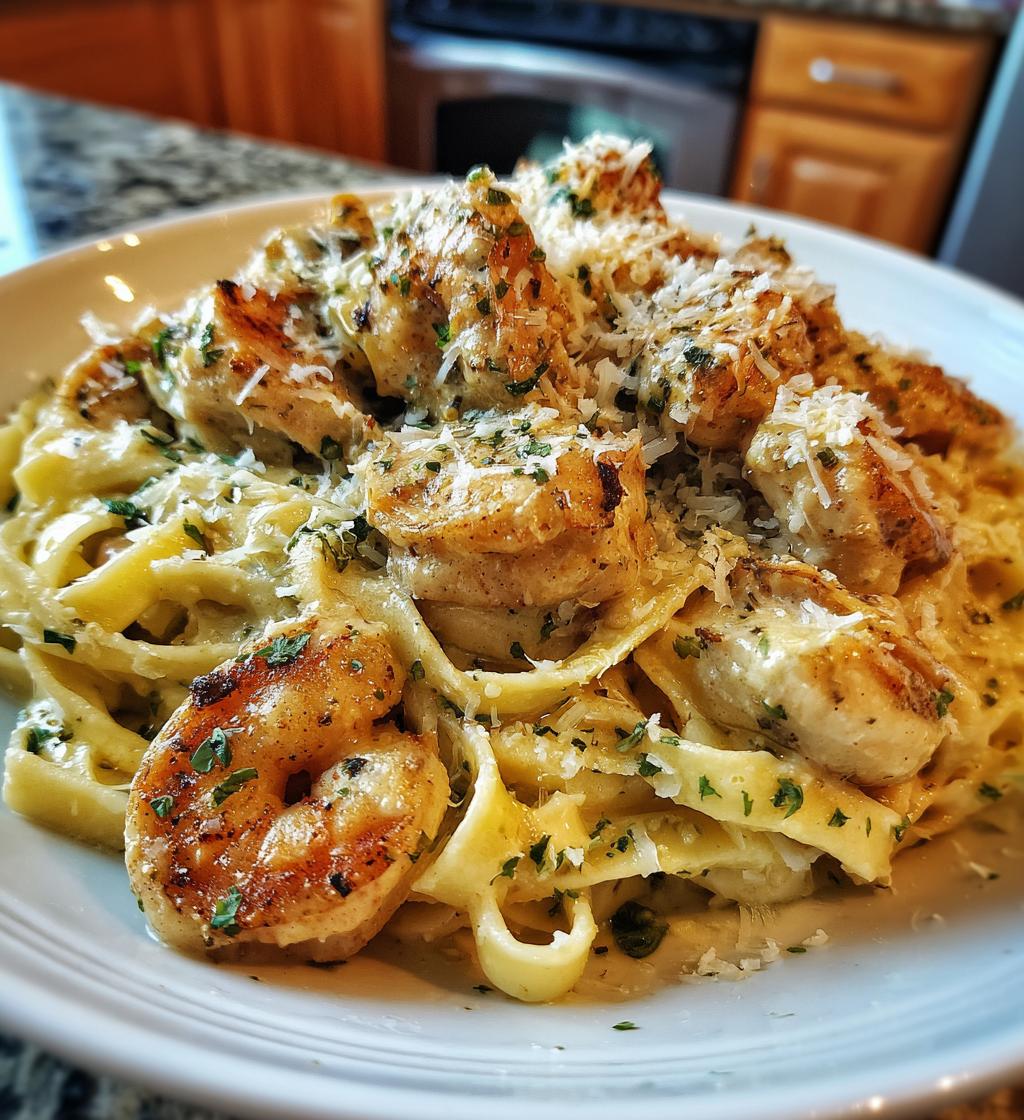 creamy cajun shrimp and chicken pasta - detail 1