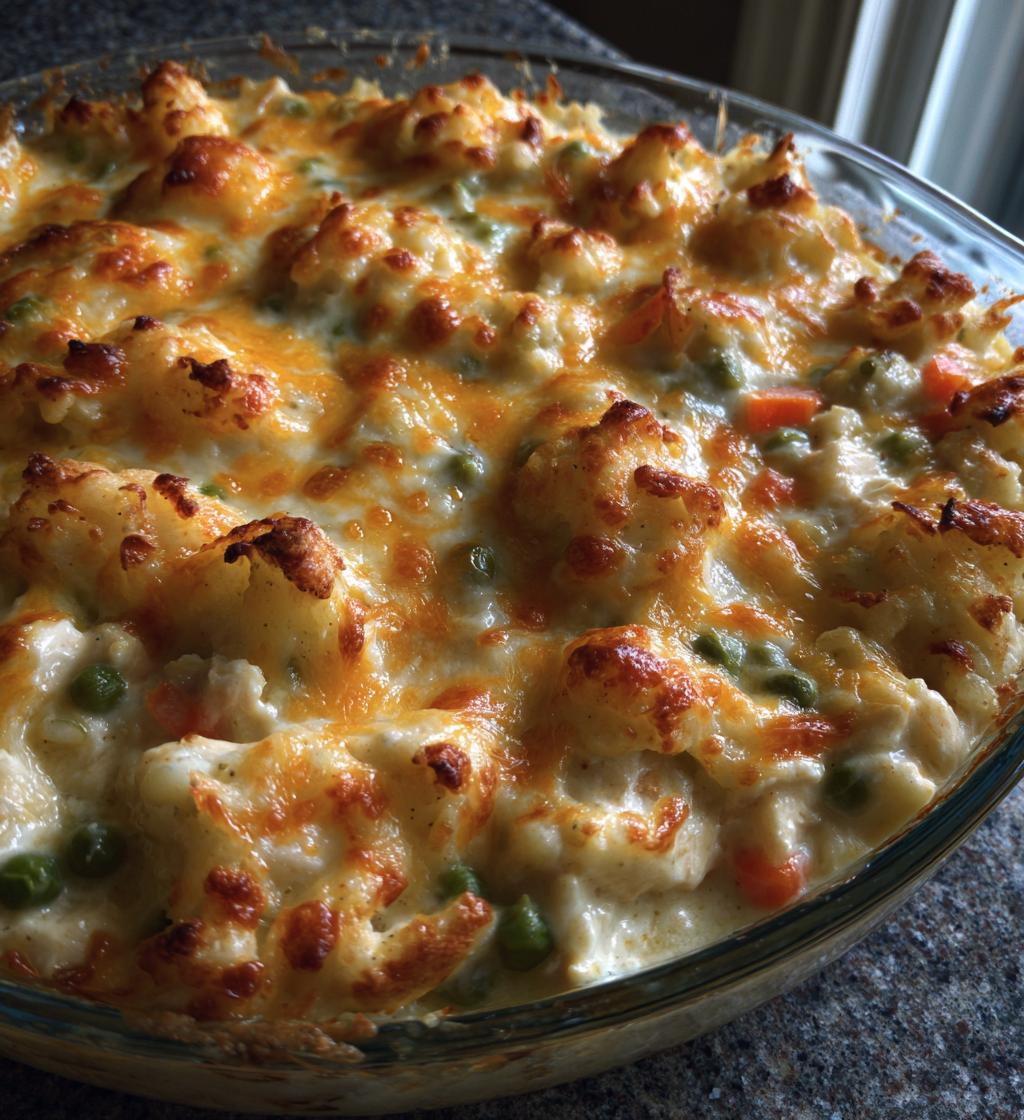 creamy chicken and rice casserole - detail 1